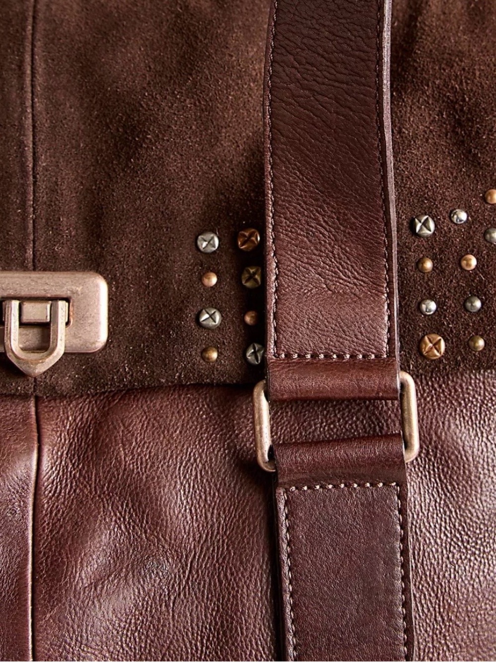 We The Free Shay Stud Tote. Genuine Leather and Suede. Like New! - Picture 4 of 11